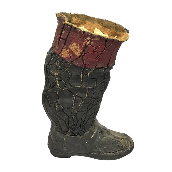 VTG LYKES ? Trade Mark Child Display Boot Black Red Crackle Decor 1962 Newspaper - Picture 8 of 13